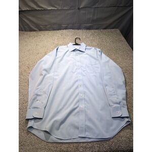 Paul Fredrick Men's Light Blue 17-35 Non Iron Cotton Broadcloth Dress Shirt JRD